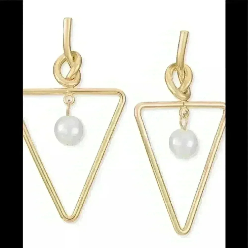 Alfani new Pearl Triangle Drop Earrings